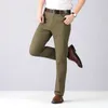 Costumes pour hommes Dayton Olive Stretch Chinos: pantalons de costume pour hommes coton décontracté pantalon masculin longue droite robe de haute qualité 40 42 44