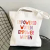 2024 Shopper GIRL POWER Persality Printed Tote Bag Women Harajuku Shopper Handbag Girl Shoulder Shop Bag Lady Canvas Bag H4xS#
