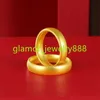 Custom Pure Real 24K Solid Gold Wrapped 925 Sterling Silver Rings For Men Women