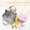 Lunchpåse Multicolor Cooler Bag Kvinnor Vattentät Handpaket Termiskt frukostbox Portable Picknick Travel Mat Lunchväskor LCHERA M6KV#