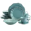 Servisuppsättningar Vintage Chic: 20-stycken Stoare Antique Scallop Set Blue