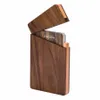 retro Busin Card Holder Wood Cards Cases Name Card for Men Pocket Card Holder with Magnetic Closure Natural Walnut Gift c9Hq#