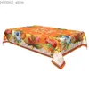 Nappe de table Automne Thanksgiving Citrouille Feuille d'érable Nappe rectangulaire Décorations de fête de vacances Nappe imperméable réutilisable Décor de table Y240401