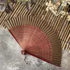 Estatuetas decorativas antiguidade ventilador dobrável portátil hanfu cheongsam mão combinando elegante retro escultura cor pura ventilador dança po adereços