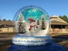 en gros de Noël gonflables décoration snow globe photo des gens à l'intérieur de la bulle claire dôme fond personnalisé image gonflable