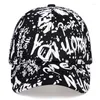 Ball Caps 2024 Letters Graffiti Printed Baseball Cap Fashion Outdoor Cotton Dad Hat Casual Sports Hip-hop Hats Men And Women Wild