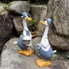 Decorações de jardim estátua de pato casa escultura estatueta mini patos resina realista decoração animal para amantes de decoração