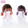 Perruques wtb synthétique lolita de profonde vague Bob Wig avec frange pour femmes courtes noires ombre violets résistantes à la chaleur fibre de cosplay perruques de fête