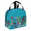 alfabeto Lore Costume Borsa termica per il pranzo Borsa portatile per l'apprendimento coordinato 26 lettere Borsa termica Tote Lunch Box Borsa per alimenti da picnic sulla spiaggia Z9Yo #