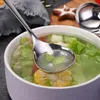 Cuillères vaisselle fini miroir, ensemble de louche à soupe en acier inoxydable avec longue poignée bord rond pour servir la cuisine