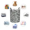 Tvättpåsar fällbar korgstamm Grunge Geometrisk rund förvaring Bin Stor hamper Collapsible kläder Toy Hucket Organizer