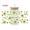 Autocollants de fenêtre de fruits de dessin animé UV DTF, autocollant de transfert pour enveloppes de tasse, décalcomanies personnalisées imperméables, résistance à haute température D7983