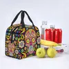 mexican Sugar Skull Day Of The Dead Art Insulated Lunch Bags Women Resuable Thermal Cooler Food Lunch Box Outdoor Cam Travel x5xY#