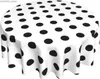 Masa bezi siyah beyaz polka nokta yuvarlak masa örtüsü su geçirmez leke dirençli masa bezi yıkanabilir polyester tablo kapak mutfak yemek y240401