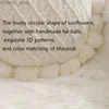 クッション/装飾枕ボヘミアンサーキュラースローリングチェアクッションシートフロアマット手作り綿毛編み床マットガーデンルームホームデコレーションベージュY240401