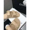 Dad-Sandalen, Designer-Channel-Schuhe, halbe Hausschuhe, zum Hineinschlüpfen ohne den hinteren Riemen, Damen-Damen-Sommer-Slide-Mule, flacher Luxus-Strandschuh, Leder-Slingback-Flip-Flop