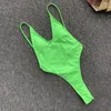 Kvinnors badkläder High Cut Baddräkt One Piece Backless Bikini Set Sexy Women Monokini Y2K Swimming Suit Bathing Summer Beachwear Bikinis