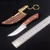 Coltello dritto di alta qualità Coltello a lama fissa piccolo 5CR13Mov Lama Manico in legno Coltello da caccia dritto per sopravvivenza all'aperto Guaina in legno