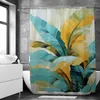 Shower Curtains Plant Leaves Waterproof Curtain Colorful Palm Leaf Print Polyester Fabric Home Bathroom Bathtub Dector With Hooks