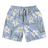 Herr shorts sommarstrand baddräkt snabbtorkande badkläder söta eddweiss blommor män andas sexig man