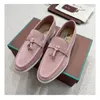 luxury designer loafer shoes for men women fashion sneakers leather piana loafers loro pink black baby blue grey navy casual trainers