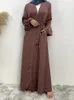 Ethnic Clothing High Quality Women Abaya Muslim Dresses Black Long Robe Islamic Fashion Solid Color Ramadan Classic Simple Kimono