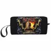 Anpassad retro rock Hells Bells AC DC toalettartiklar för kvinnor makeup kosmetisk arrangör damer skönhet lagring dopp kit fall 8325#