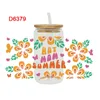 Window Stickers 3D UV DTF Transfers 16oz Cup Wraps Flower Printed For Diy Glass Ceramic Metal Leather etc. D6376