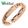 Bracelets Wollet Jewelry 99.999% Germanium Health Care Tungsten Magnetic Bracelet r Men Rose Gold Color Hematite Healing Watch Clasp
