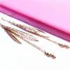 Dangle Earrings Purple Gold Women's Personalized Tassel Colored Earhook 585 Russian Plated 14K Rose Fashion Trend