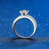 Anelli di moissanite vere moissanite 14k oro bianco bianco placcato 4 poti petite contorto vite da 1ct anello di fidanzamento diamante promessa gioielli da sposa