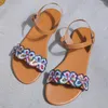 Сандалии, летние женские пляжные пляжные сандалии с бабочками, женская обувь на плоской подошве на низком каблуке, римские нескользящие сандалии