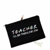 Voyage W Pouch Grande capacité Crayon Enseignant Je serai là pour vous Fournitures scolaires Sacs de rangement Cadeaux pour enseignants s3yv #