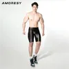 Amoresy Poseidonシリーズミディアムウエストエラスティックタイトプラスチック通気性メンズフィットネスショーツ240321
