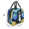 Starry Night Bernois Mountain Dog Sacs à lunch isolés pour femmes Portable Thermal Coler Lunch Board Picnic Food Sacs Crainer C2NN #