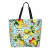 Lems siciliani e piastrelle romantiche Negozio di alimentari Borse Canvas Shopper Tote Borsa a tracolla Borsa portatile per pittura di agrumi E9go #