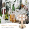 Castiçais de cristal titular romântico castiçal mesa castiçais varas decorar ferro artístico banquete