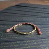 Bedelarmbanden Cadeaus voor liefhebbers Goed geluk Katoenen draad Verstelbare Tibetaans gevlochten armband Armbanden Polssieraden Koperen kralen