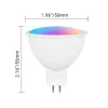 Controllo Tuya WiFi MR16 Lampadina LED intelligente AC/DC 12V GU5.3 Riflettore Faretto 50W Equivalente RGB Bianco caldo Lampada decorativa remota