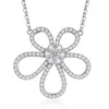 Designer Van Big Flower Necklace Silver Plated 18K Gold Diamond Sunflower Pendant Full of Hollow Female Non fading