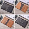 Thinkthendo Retro Genuine Genine Cowhide Travel Passport Card Card Cover Cover Case Protector Writerizer Wallet Black Y7Qz#