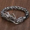 Armbänder 9 mm breit Tier Drachenkopf Armband Geflecht Weizen Kettenglied 316L Edelstahl Armband für Männer Junge Mode Punk Schmuck HB450