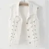 Women's Vests Sleeveless Wild Tops Short Jacket Jean Waistcoat White Black Female Fashion Denim Vest Spring Autumn S-5XL