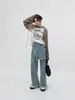 Women's Jeans REDDACHiC Vintage Wrap Denim Pants For Women 90s Retro Skater Oversize Baggy Frayed High Rise Ladies Trousers Y2k Clothes