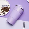 510ml Stainless Steel Coffee Mugs Thermos Bottle with Non-slip Case Car Vacuum Flask Travel Insulated Bottle Thermos Cups 240326