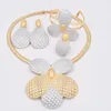 Halskette-Ohrringe-Set, italienischer vergoldeter Schmuck, Dubai-Farbe, hochwertige Damen-Armbänder, Ringe, Bankett, Hochzeit
