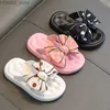 Thuis Schoenen Meisjes Sandalen Outdoor Antislip Zachte Bodem Strik Prinses Indoor Grote Midden Kinderen Baby Strand Slippers Y240401