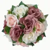 Decorative Flowers 2pc Half Ball Vintage Silk Rose Flower Arrangement With BasePerfect For Wedding Centerpieces Parties And Home Decor