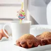 Bicchieri usa e getta Cannucce Bomboniere 24 pezzi Uovo di Pasqua Cannucce Cartoon Drink Groovy Cannuccia Segno Compleanno Cupcake Decor