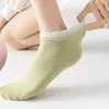 Chaussettes courtes en coton pour femmes, bateau, filles, Harajuku, Tube Simple couleur bonbon